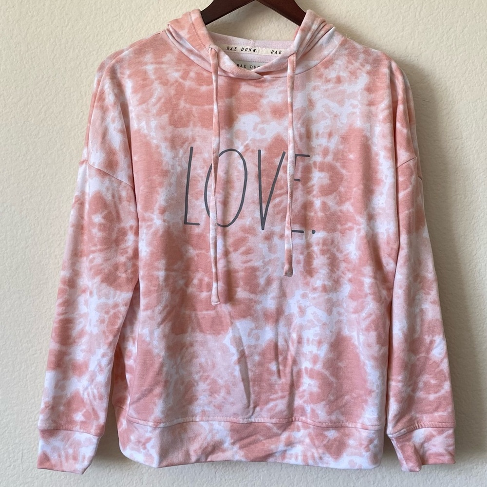 Rae Dunn Love Pink Tie-Dye Hoodie